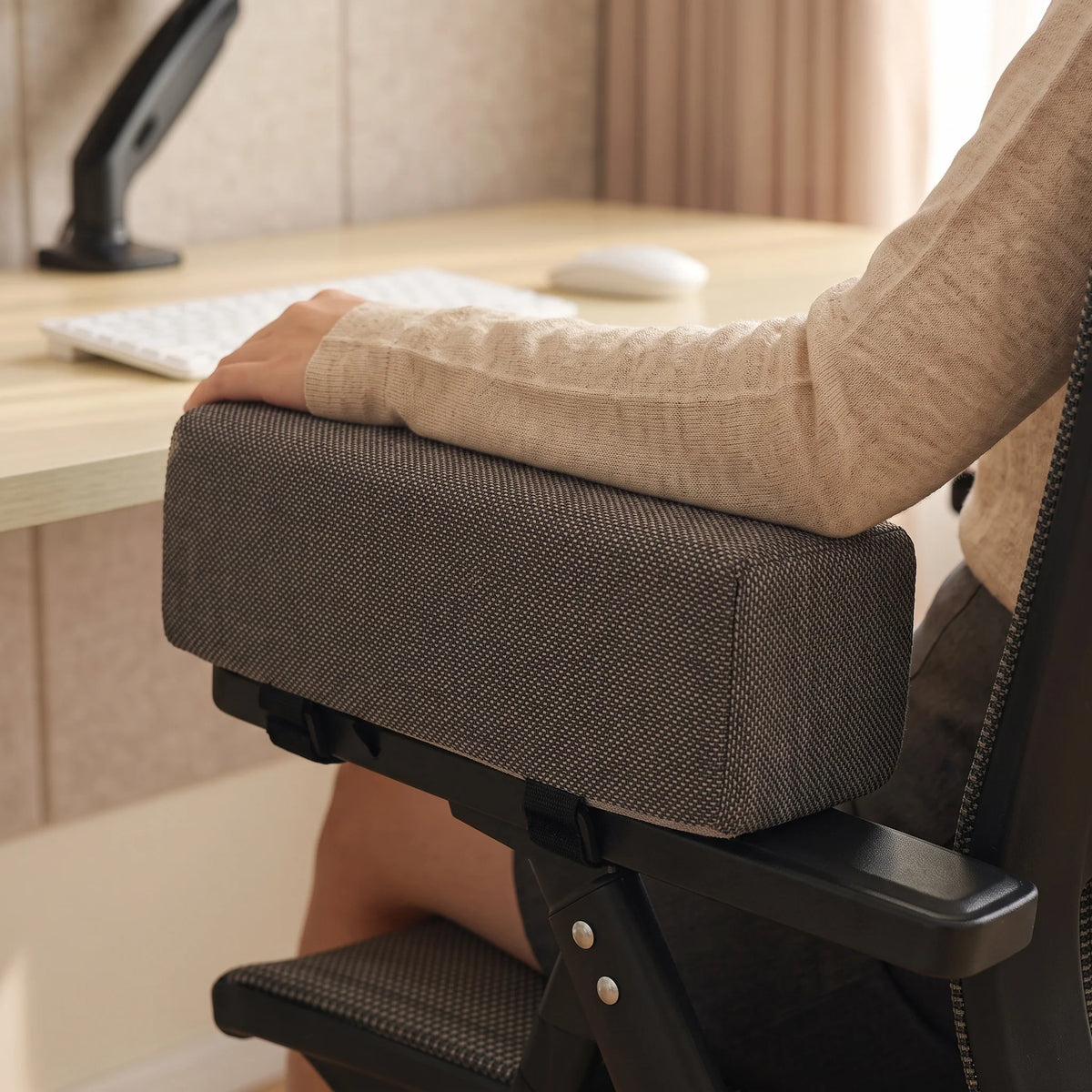 Office Chair Armrest Pads Thick Foam Washable Covers
