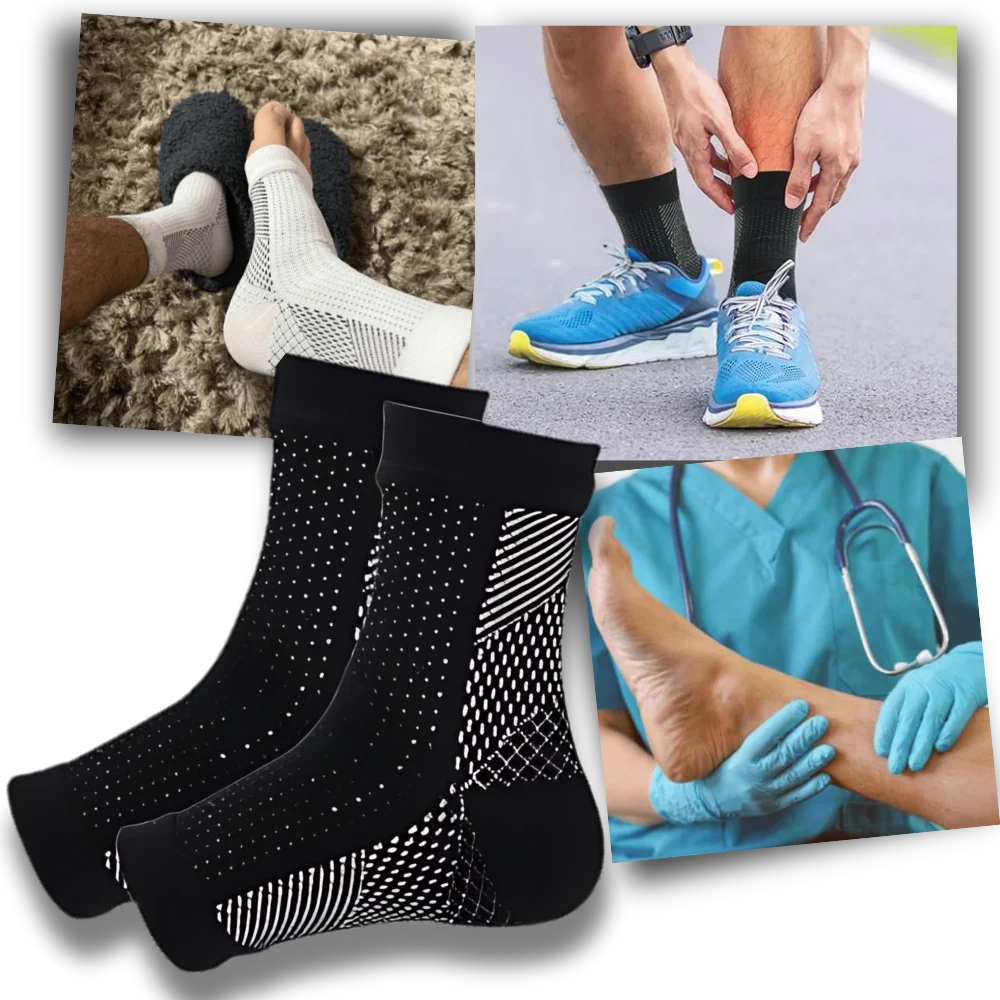 Open Toe Support Socks Targeted Compression & Non-Slip Fit