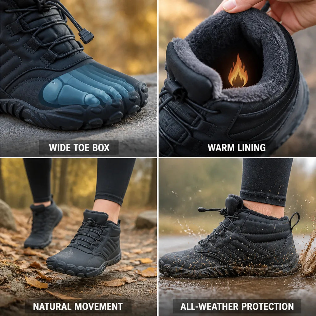 Orthopedic Barefoot Shoes Thermal Lined Wide Toe Box