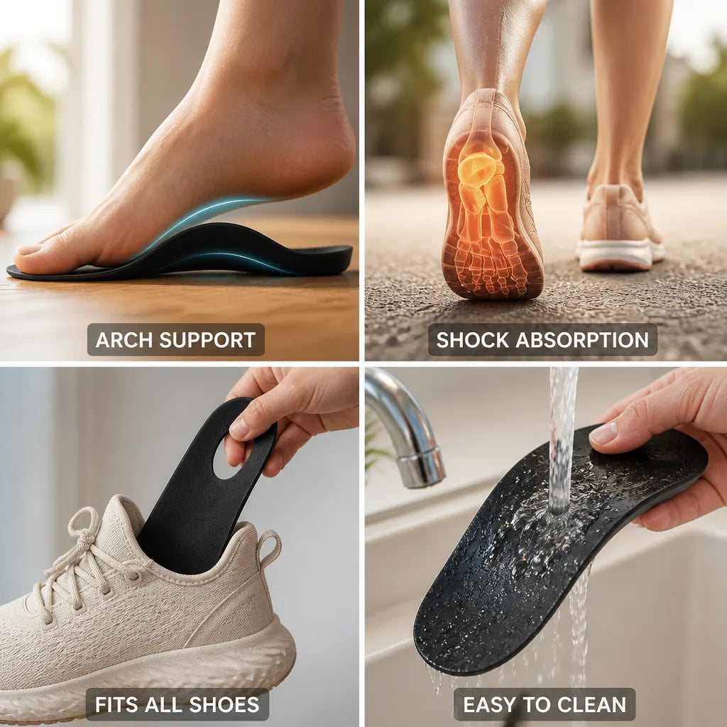 Orthopedic Insoles Arch & Heel Support Shock-Absorbing Cushion