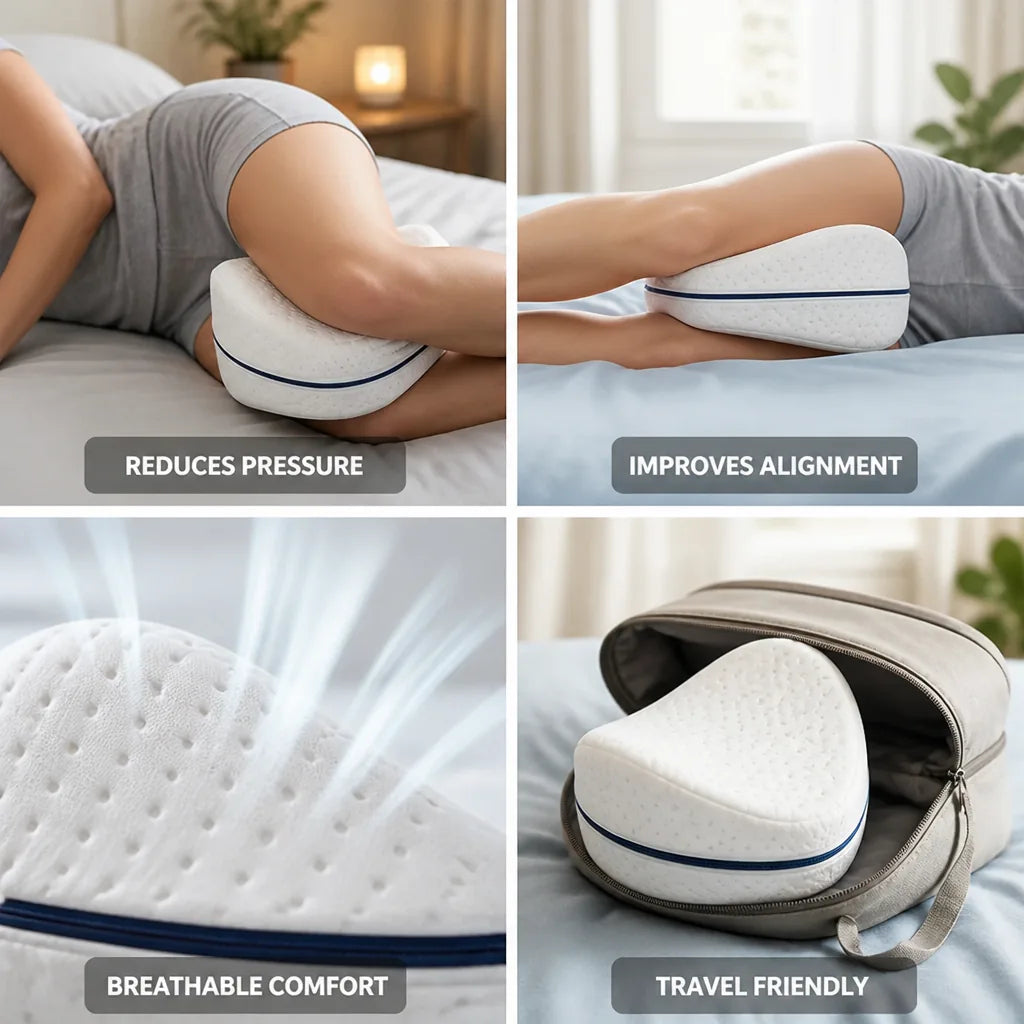 Orthopedic Knee Pillow Ventilated Memory Foam Heart-Shaped