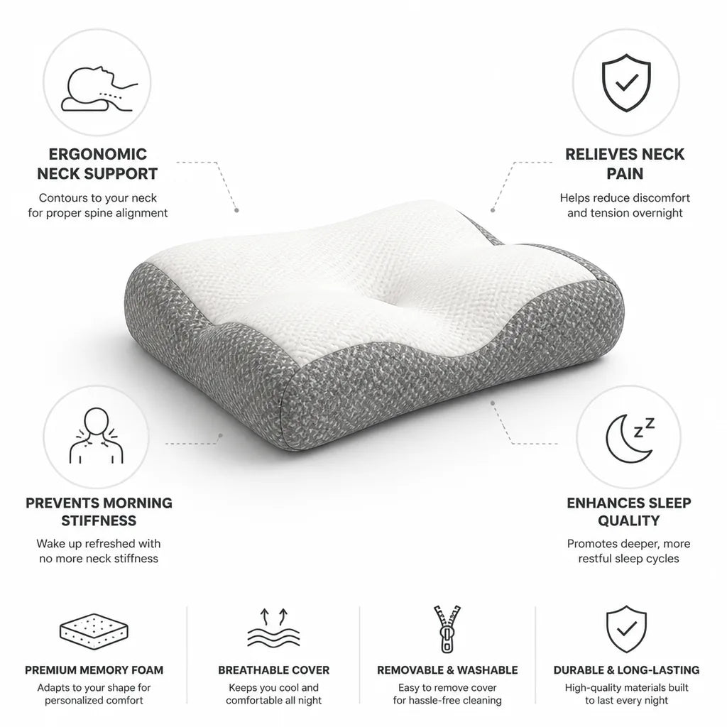 Orthopedic Pillow Ergonomic Contour Neck Support