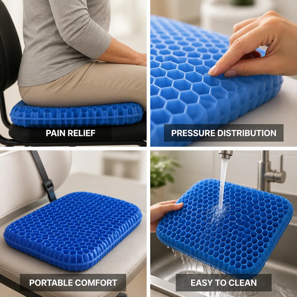 Orthopedic Seat Cushion Coccyx Cutout & Lumbar Support