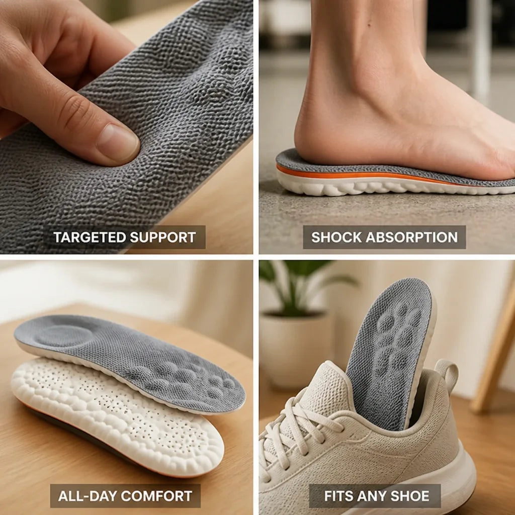 Orthotic Insoles Targeted Heel & Arch Support Shock-Absorbing