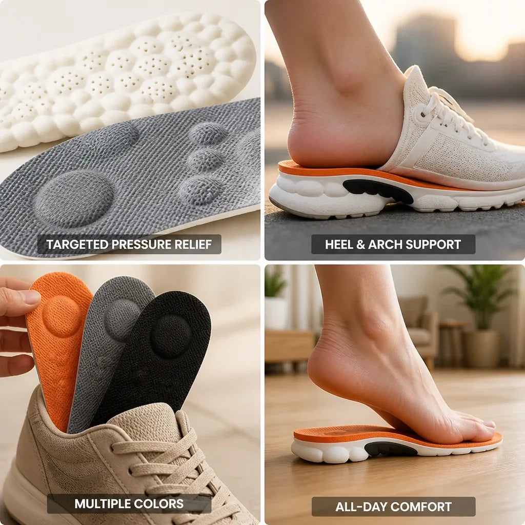 Orthotic Insoles Targeted Pressure Relief Heel Support