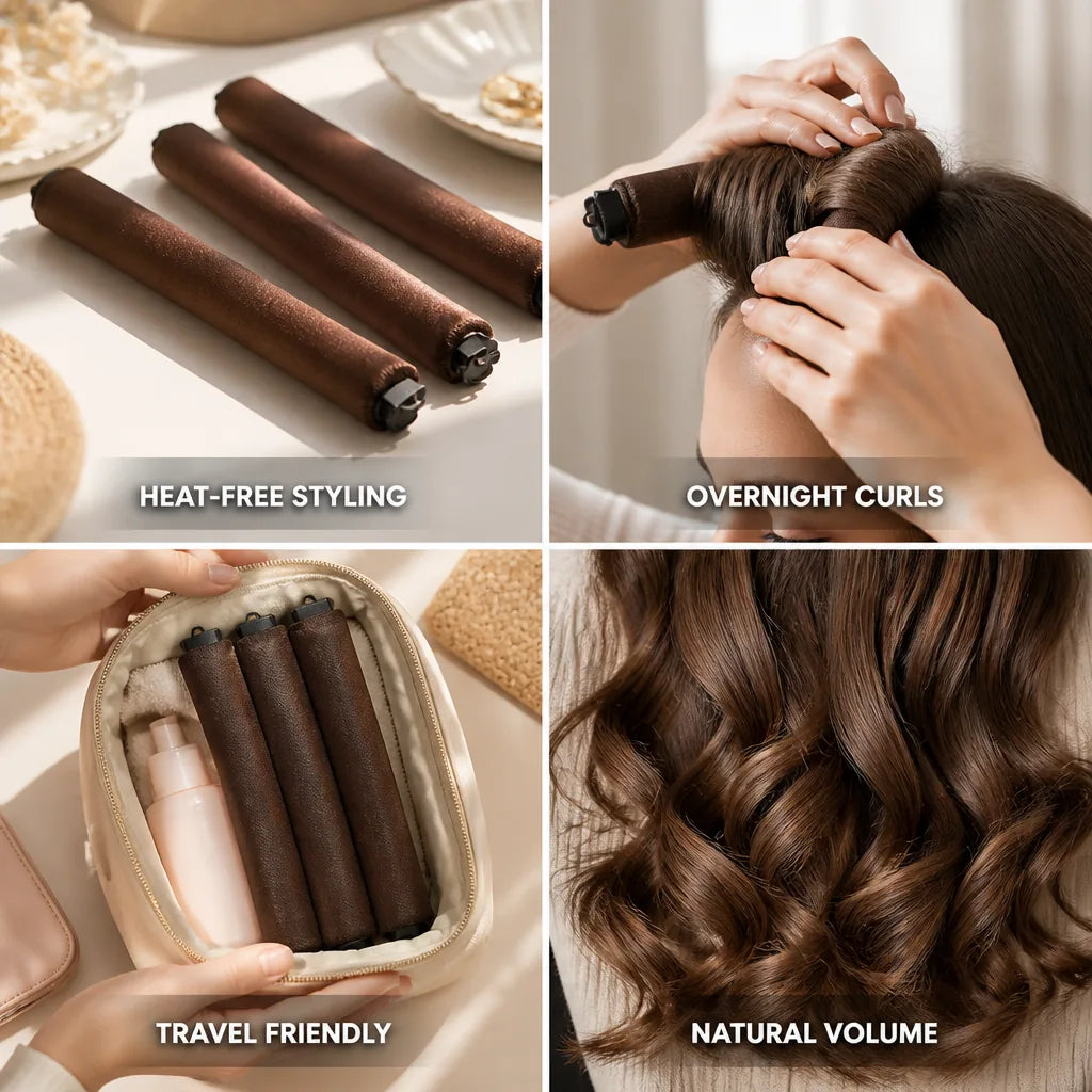 Overnight Hair Curlers Heat-Free Foam Set of 3