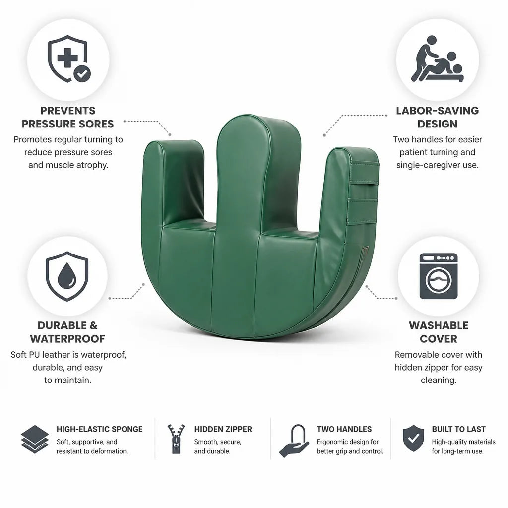 Patient Turning Pillow Ergonomic Two Handles Washable Cover