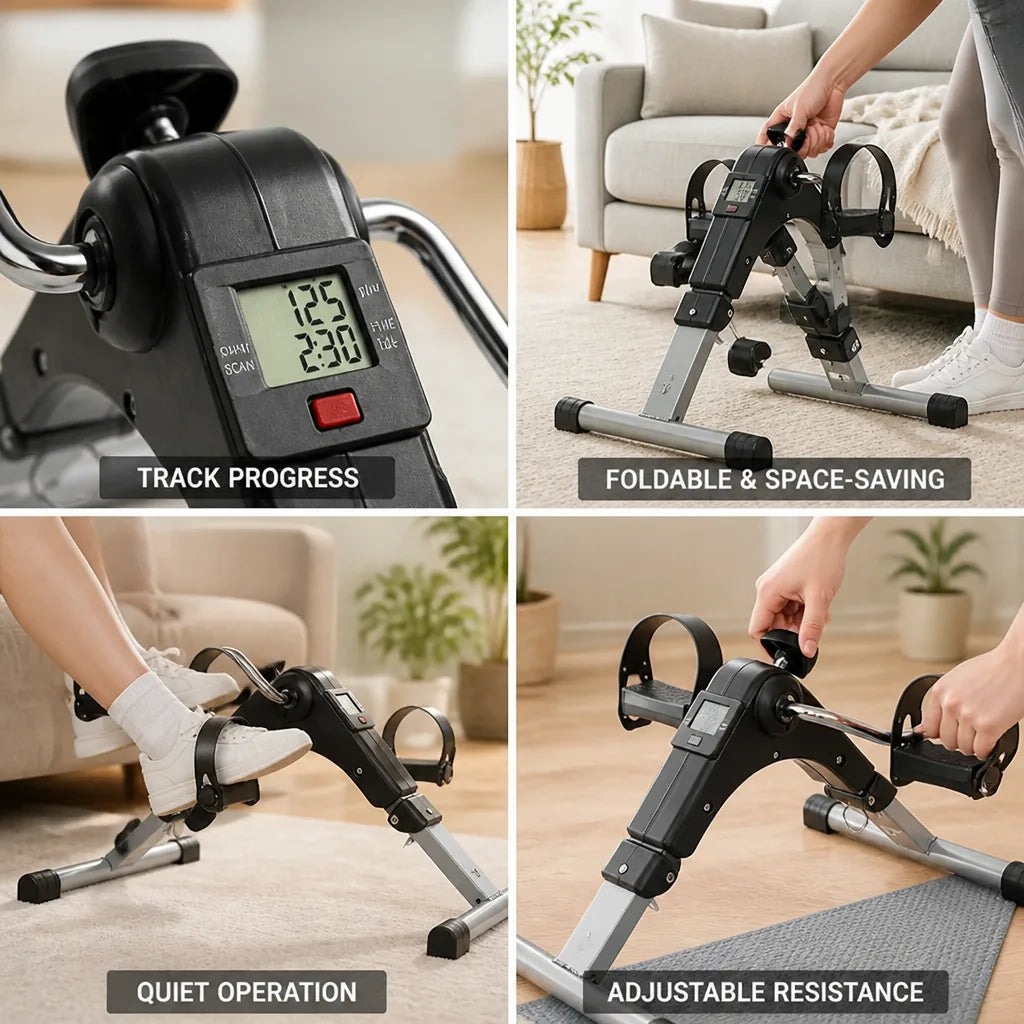 Pedal Exerciser Foldable Adjustable Resistance Counter