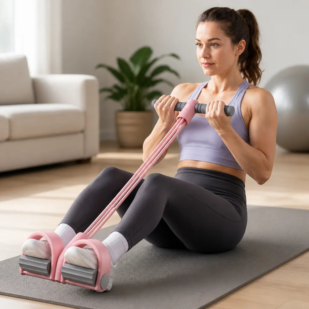 Pedal Resistance Band Full-Body Portable Non-Slip Pedals & Soft Handles