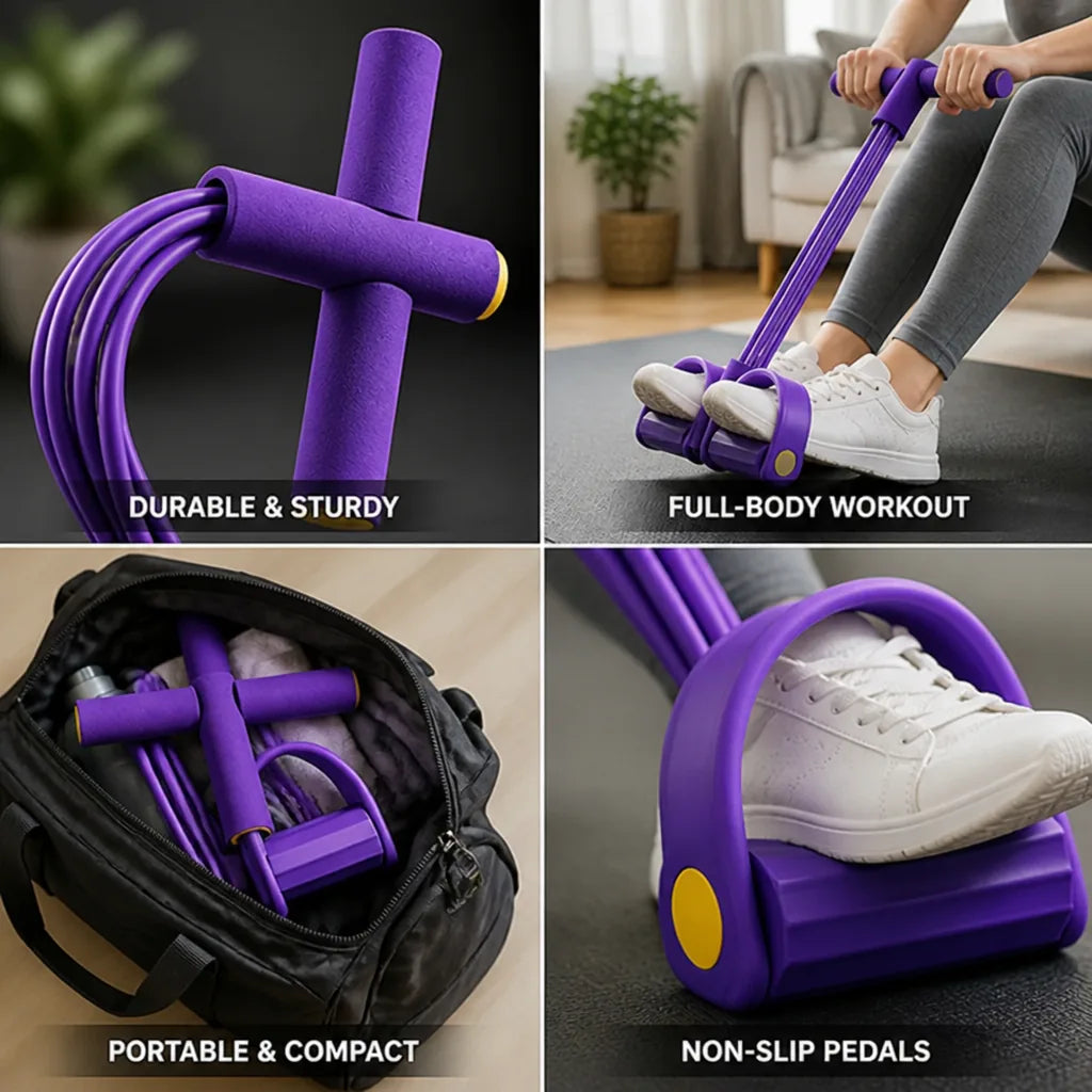 Pedal Resistance Band Portable Adjustable Resistance & Non-Slip Pedals