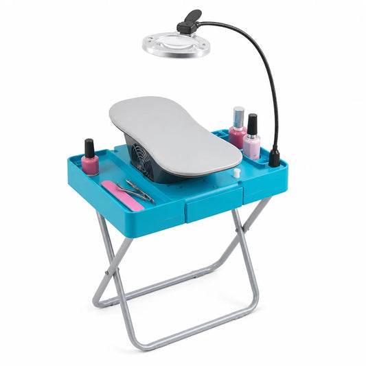 Pedicure Footrest Adjustable Height Silent Fan & LED Magnifier