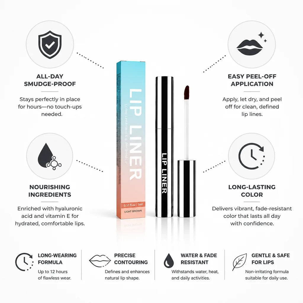Peel-Off Lip Liner Smudge-Proof Long-Lasting Hyaluronic Acid & Vitamin E