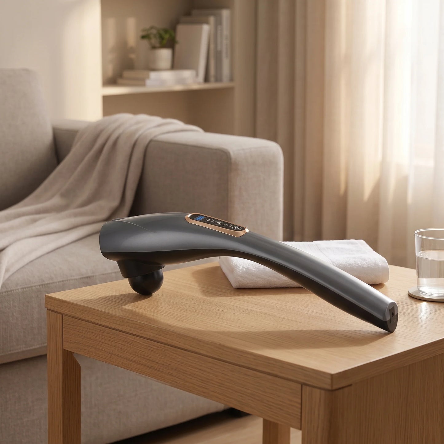 Percussion Massage Wand Long-Reach 6 Interchangeable Heads
