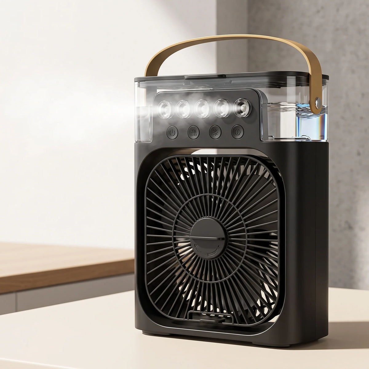 Personal Misting Fan 5-Nozzle Portable LED Light