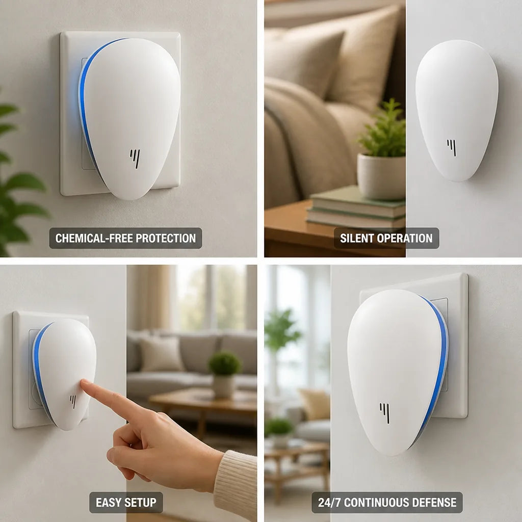 Pest Repeller Ultrasonic Chemical-Free Plug-In