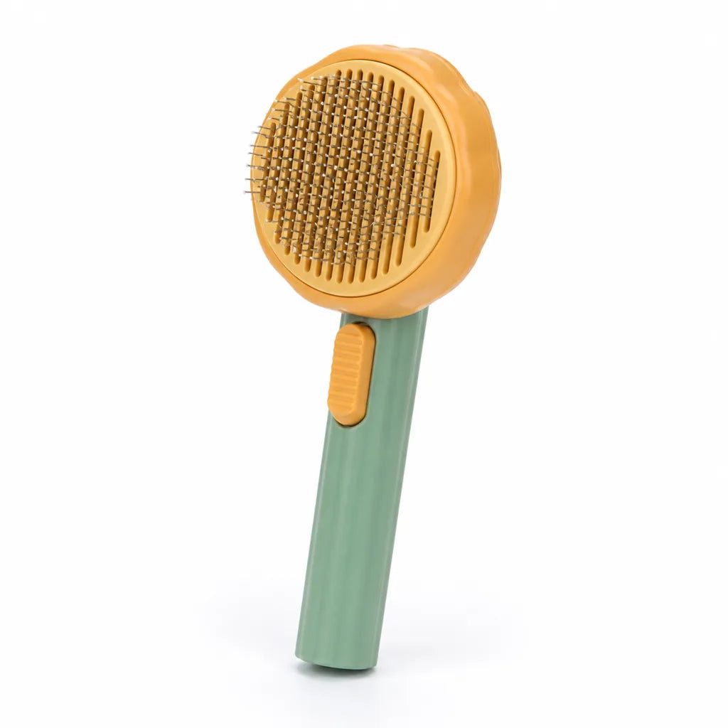 Pet Slicker Brush Retractable Self-Cleaning Bristles Comfort-Grip Handle