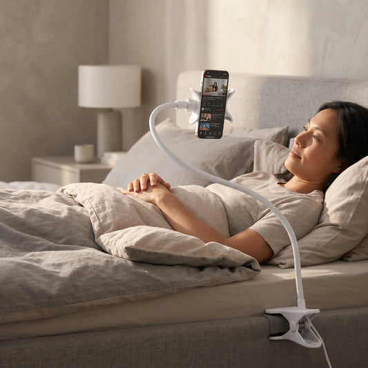 Phone Holder Flexible Gooseneck Hands-Free Bed & Desk Clamp