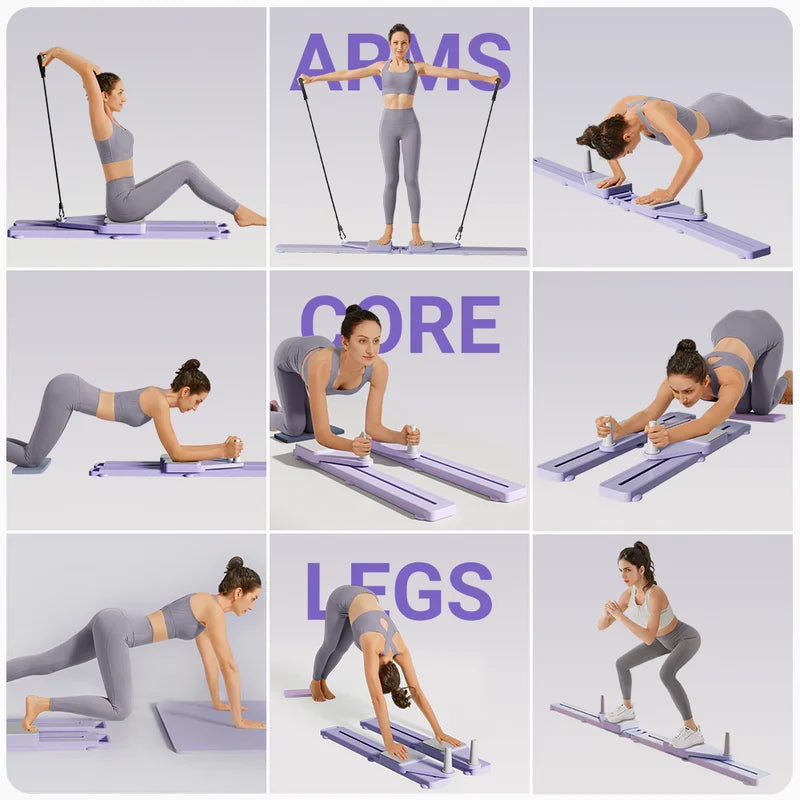 Pilates Board Foldable Split-Style Compatible With Resistance Bands