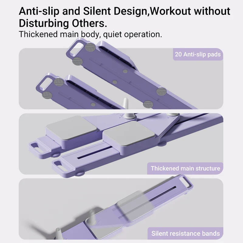 Pilates Board Foldable Split-Style Compatible With Resistance Bands