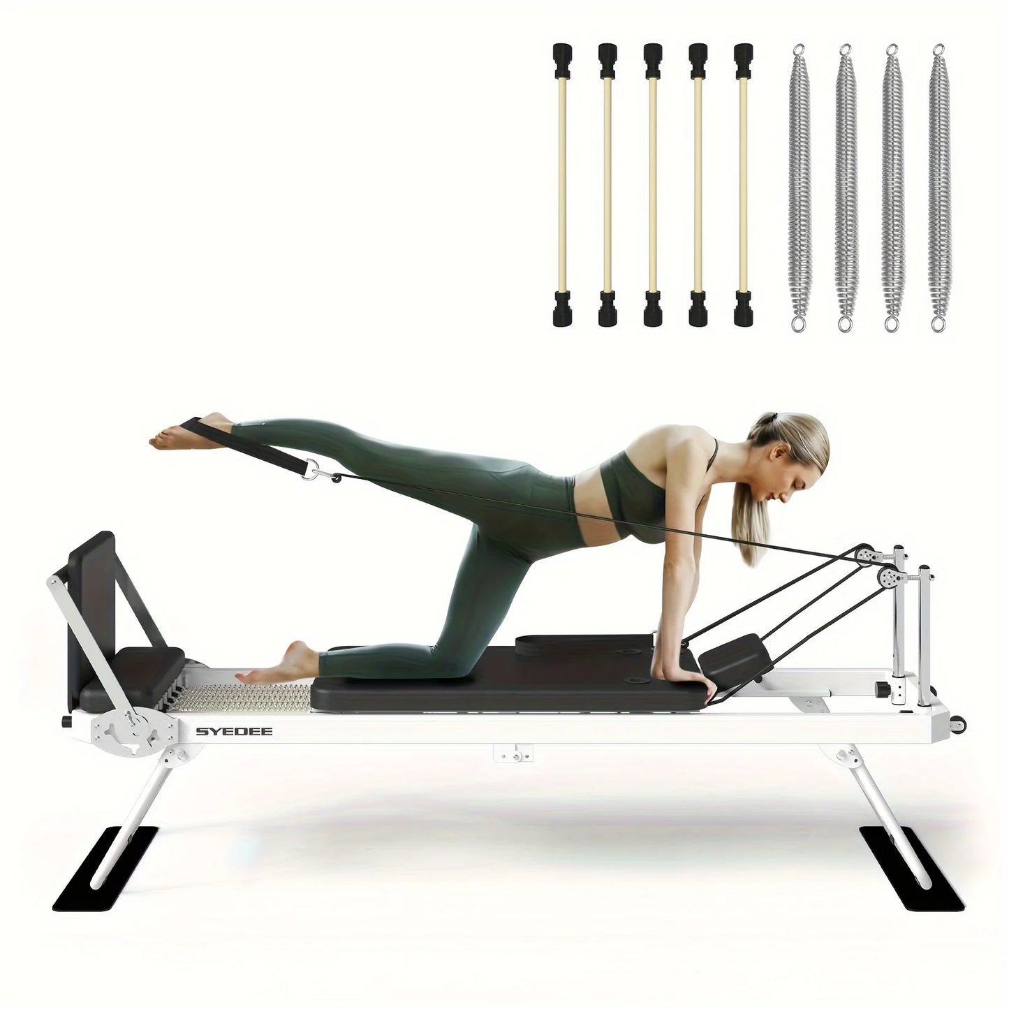 Pilates Reformer Foldable Dual Resistance Springs & Cords
