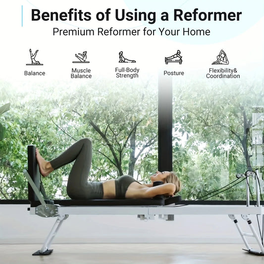Pilates Reformer Foldable Dual Resistance Springs & Cords