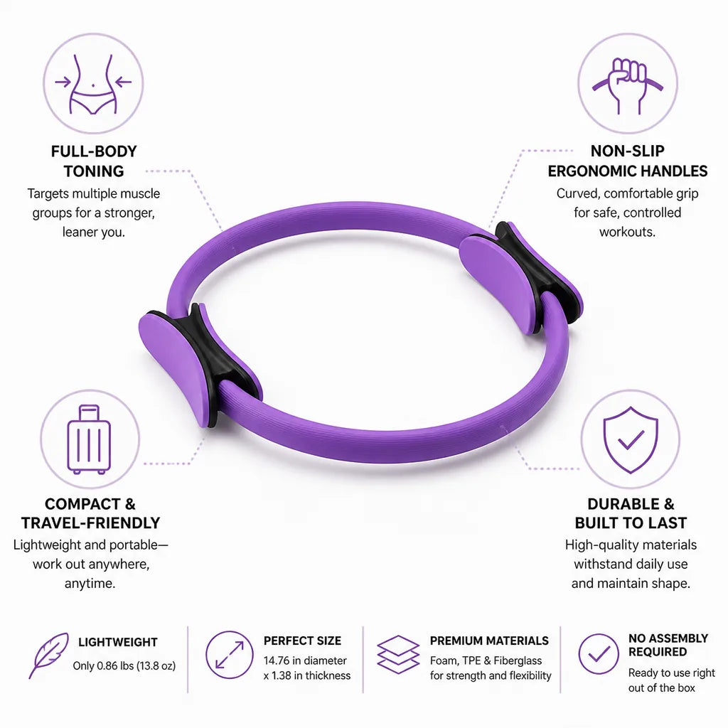 Pilates Ring Full-Body Toning Ergonomic & Non-Slip Handles