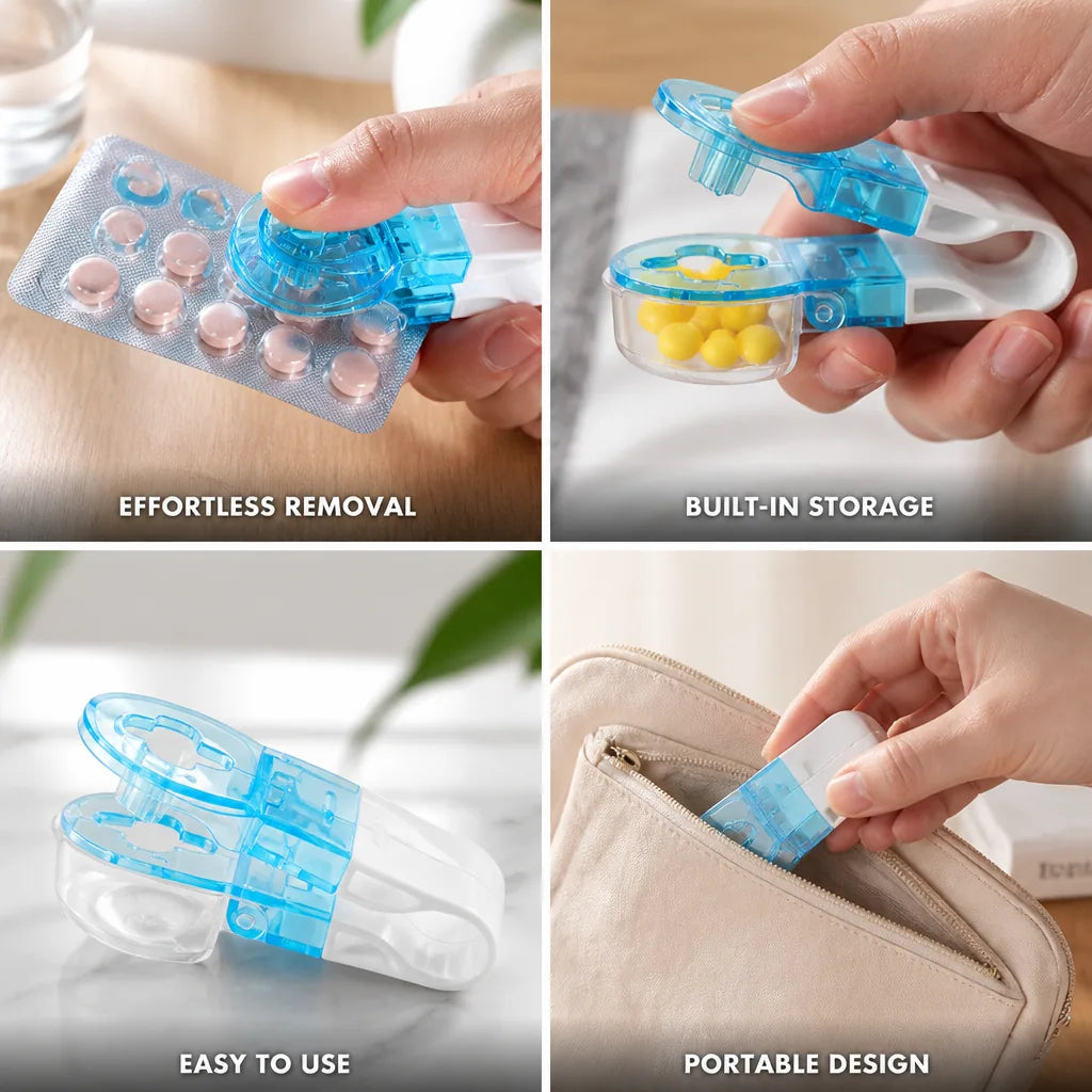 Pill Remover One-Press Extraction & Storage Box