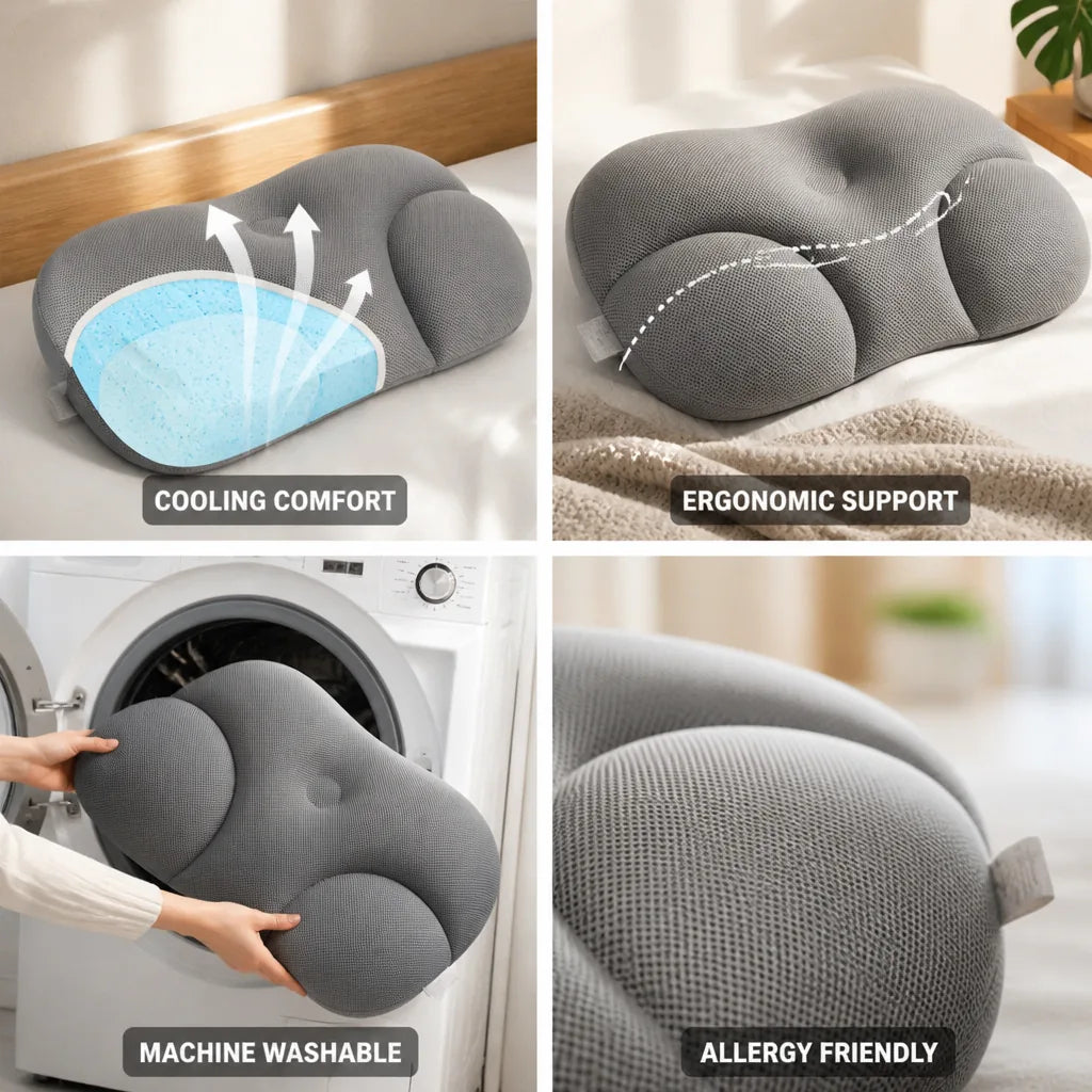 Pillow Ergonomic Memory Foam Cooling Core