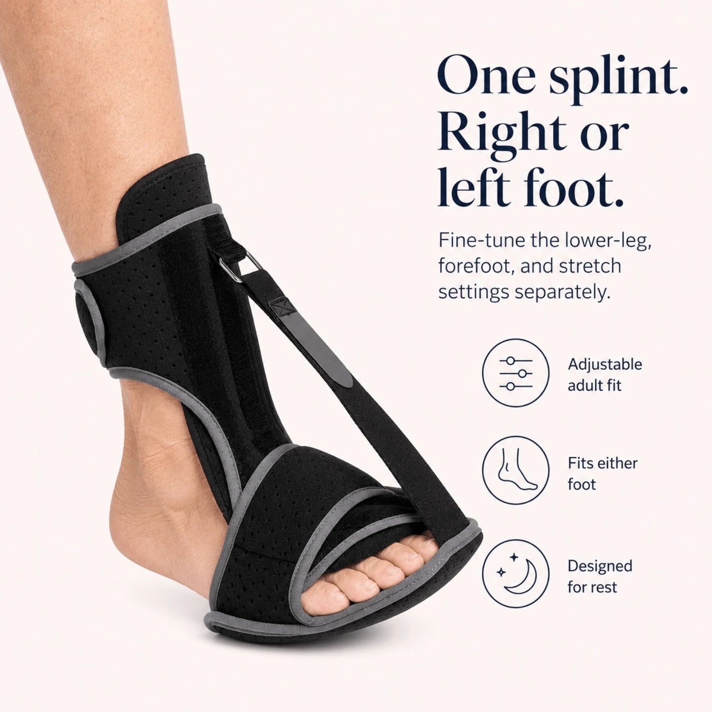 Plantar Fasciitis Night Splint Memory Foam & Adjustable Dorsiflexion