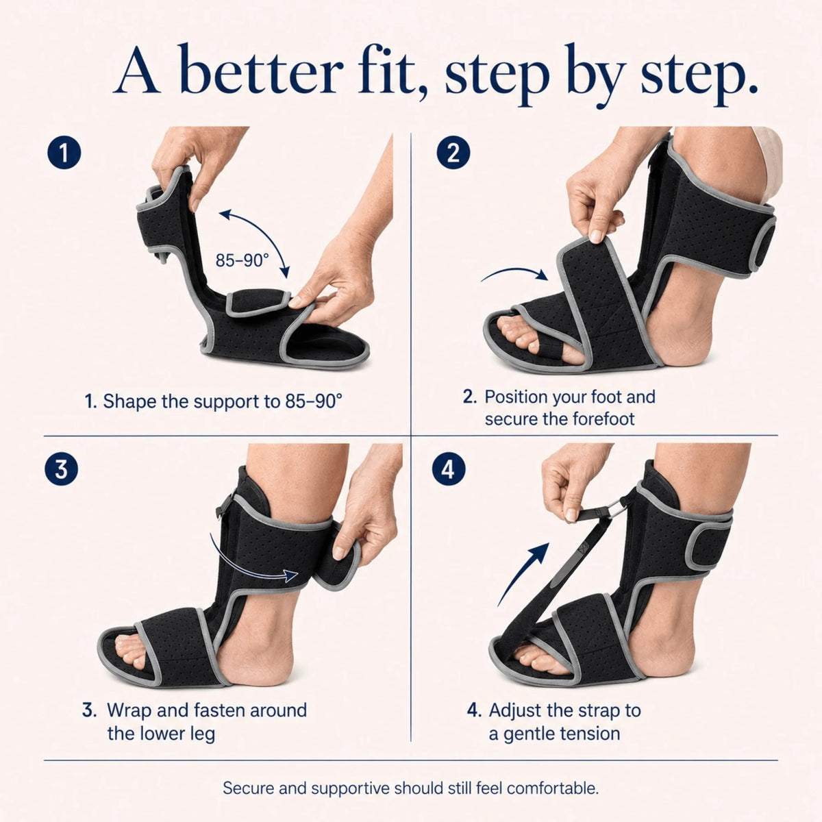 Plantar Fasciitis Night Splint Memory Foam & Adjustable Dorsiflexion