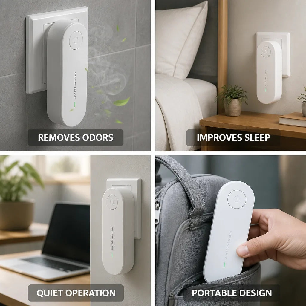 Plug-In Air Purifier Filter-Free Ion Removes 99.97% of Odors