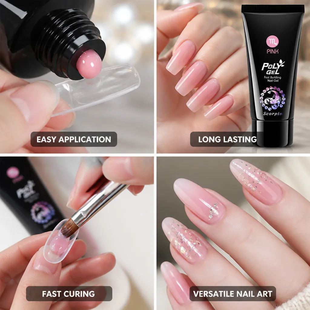 Poly Gel Nail Kit Fast-Curing 100 Nail Films