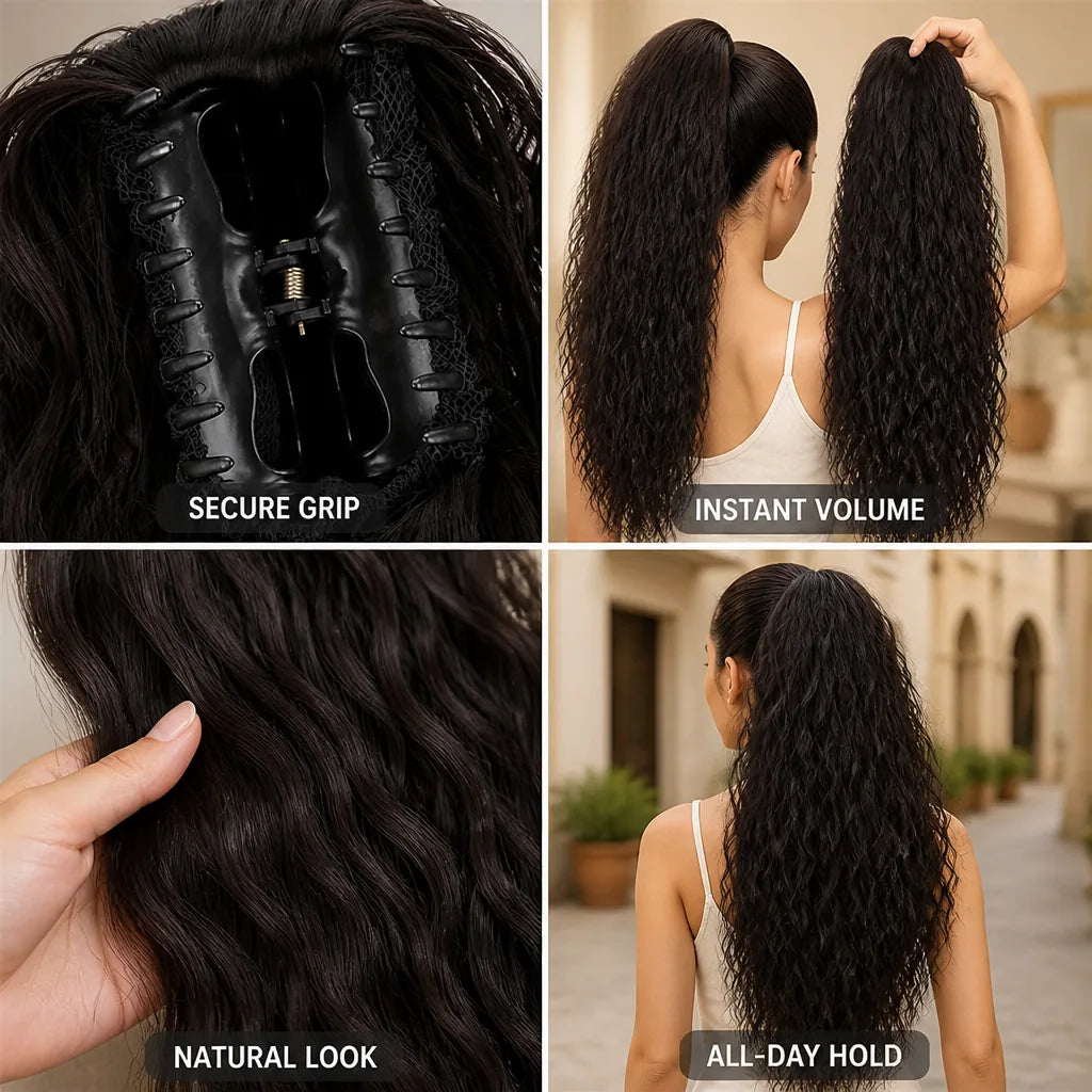 Ponytail Extension Clip-In Natural Look