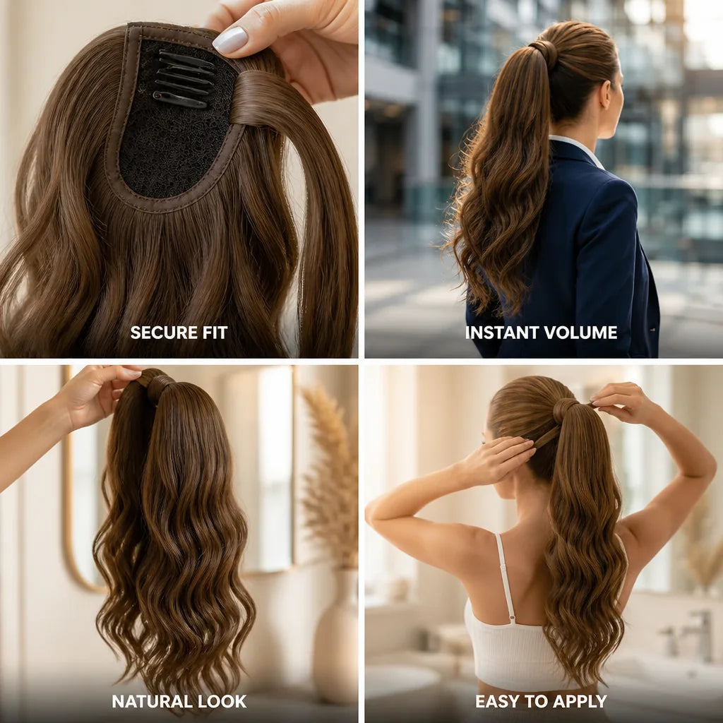 Ponytail Extension Instant Volume Natural Look Integrated Clip