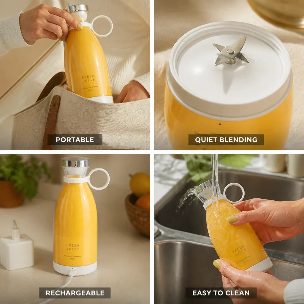 Portable Blender Rechargeable Battery & Quiet Blade