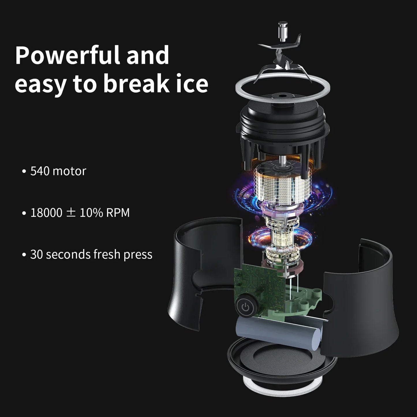 Portable Blender USB-C Rechargeable 6-Blade Stainless Steel