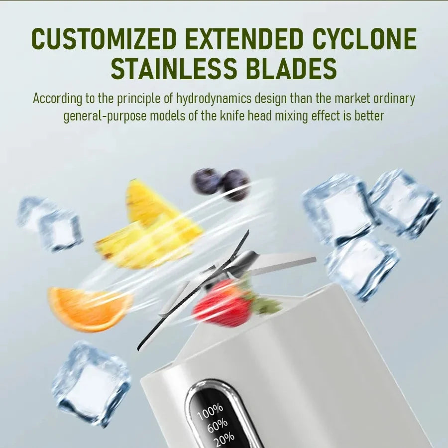 Portable Blender USB Rechargeable 4000mAh Leak-Proof Cup