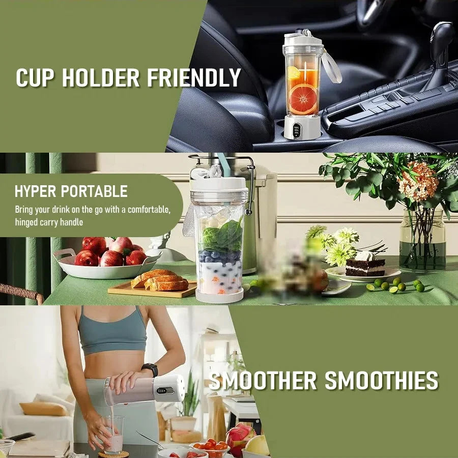 Portable Blender USB Rechargeable 4000mAh Leak-Proof Cup