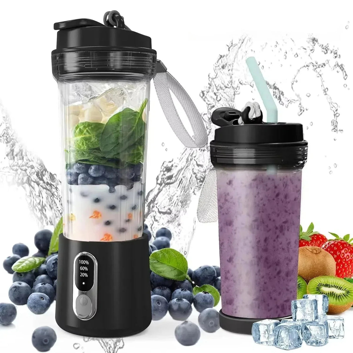 Portable Blender USB Rechargeable 4000mAh Leak-Proof Cup