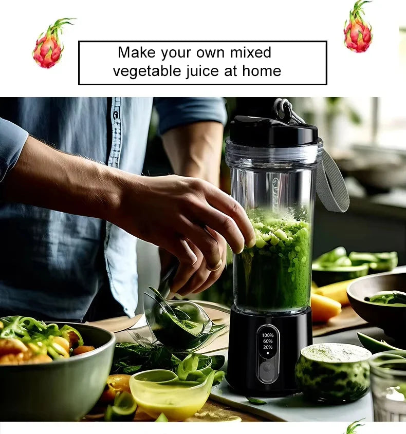 Portable Blender USB Rechargeable 4000mAh Leak-Proof Cup