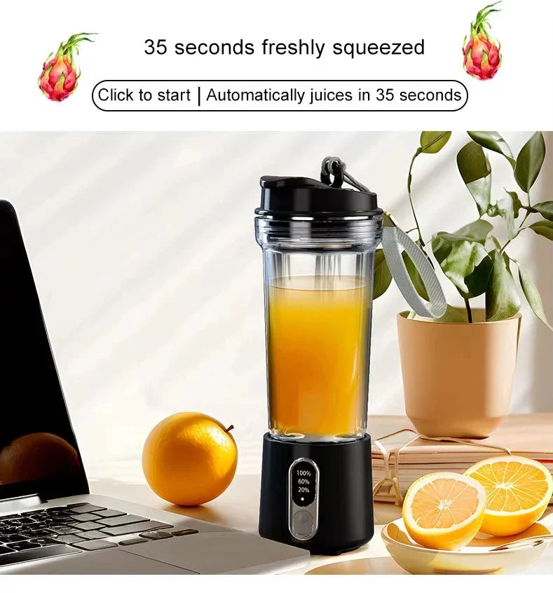 Portable Blender USB Rechargeable 4000mAh Leak-Proof Cup