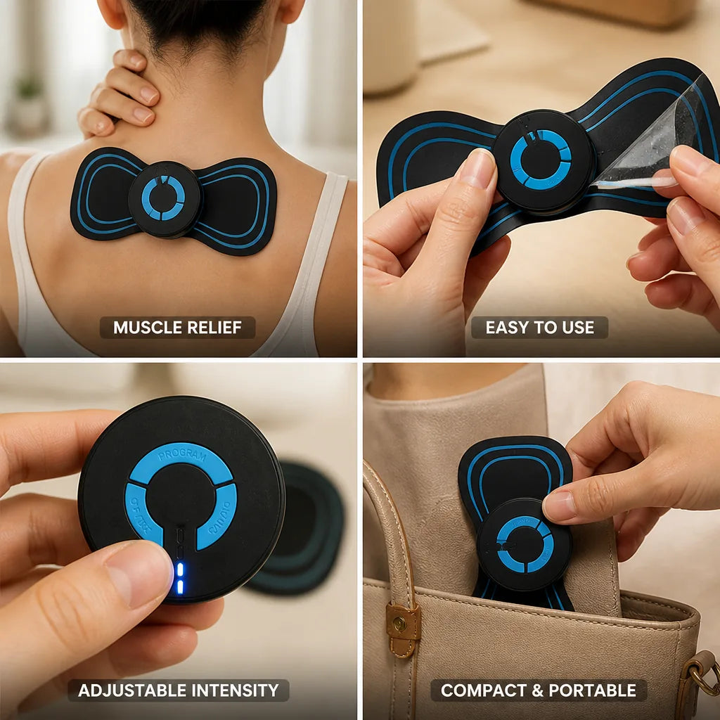 Portable Electric Massager Four Modes Gel Patch