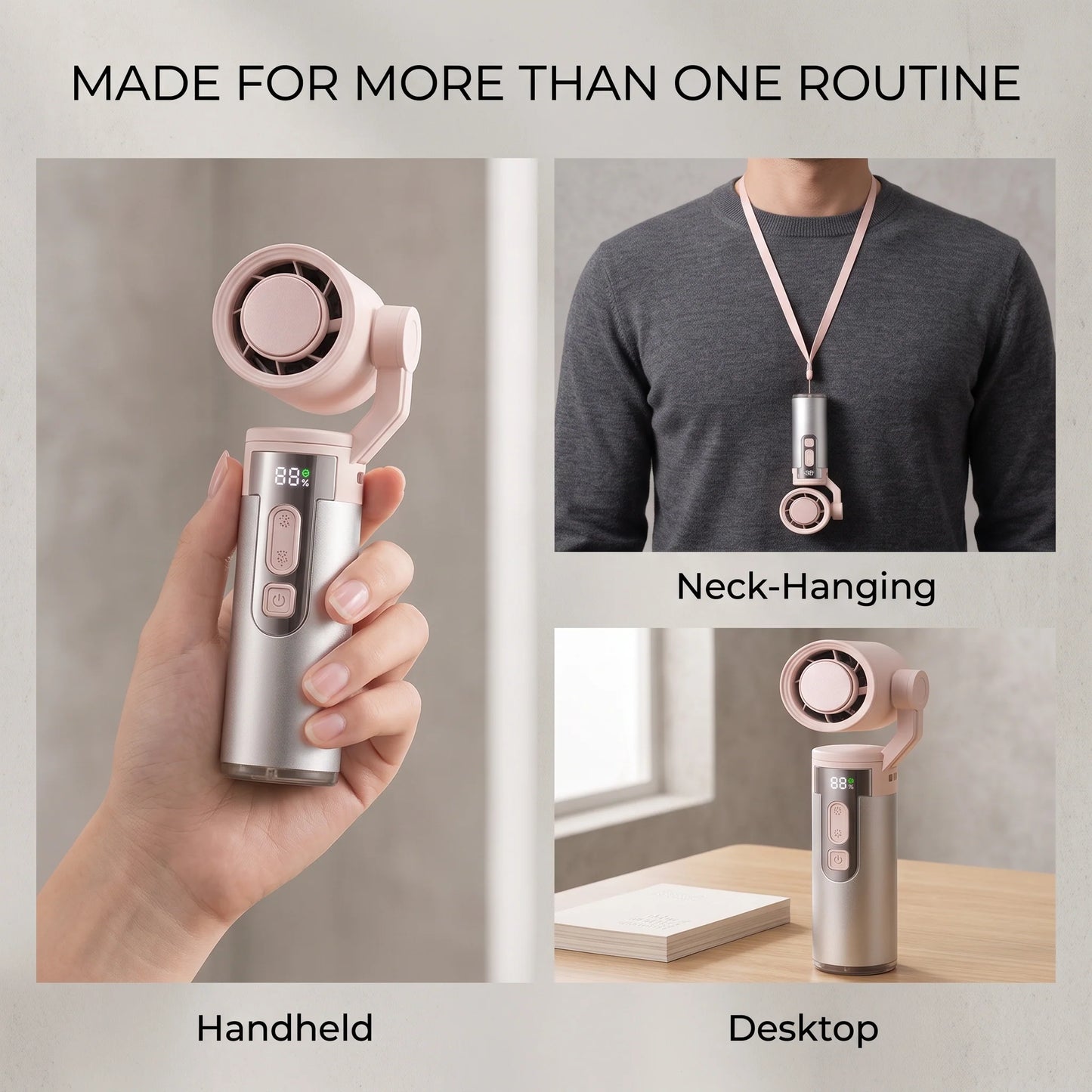 Portable Fan Pivot-Head Semiconductor Cooling