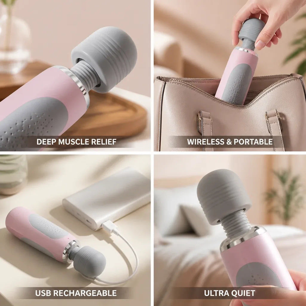 Portable Massager Neck & Back 5 Intensities USB Rechargeable