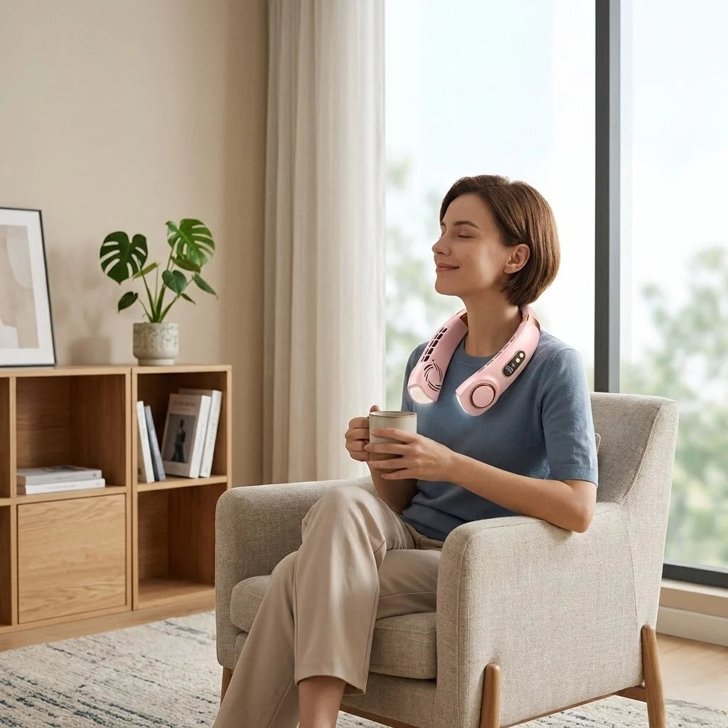 Portable Neck Fan Hands-Free Cooling Lightweight