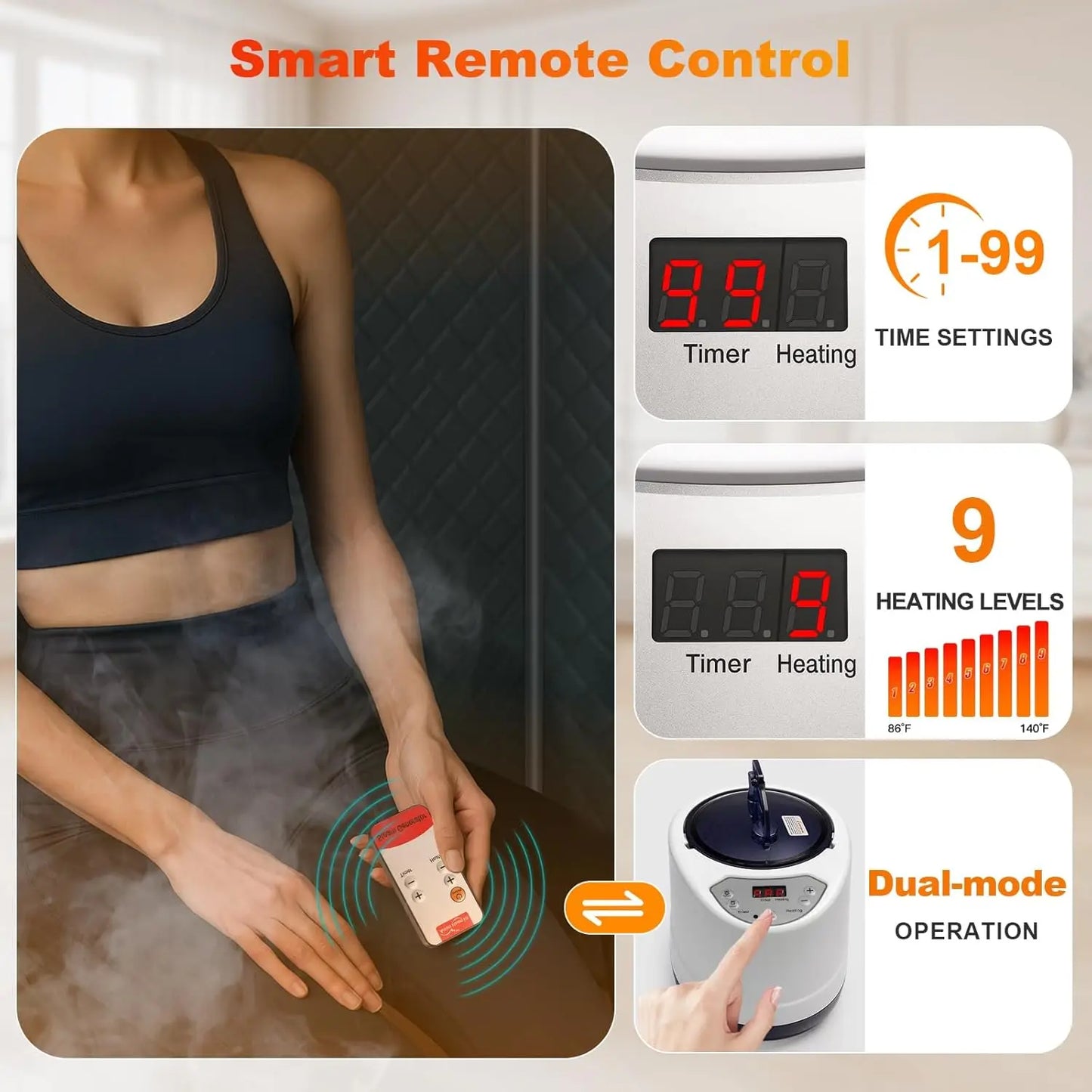 Portable Steam Sauna Tent Infrared Steam Generator 2.5L