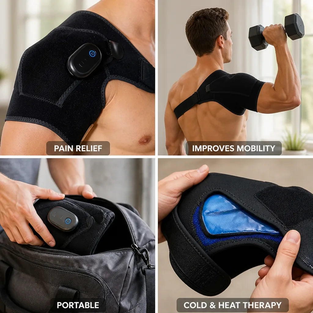Portable TENS Massager Wireless & Rechargeable Adjustable Gel Pads