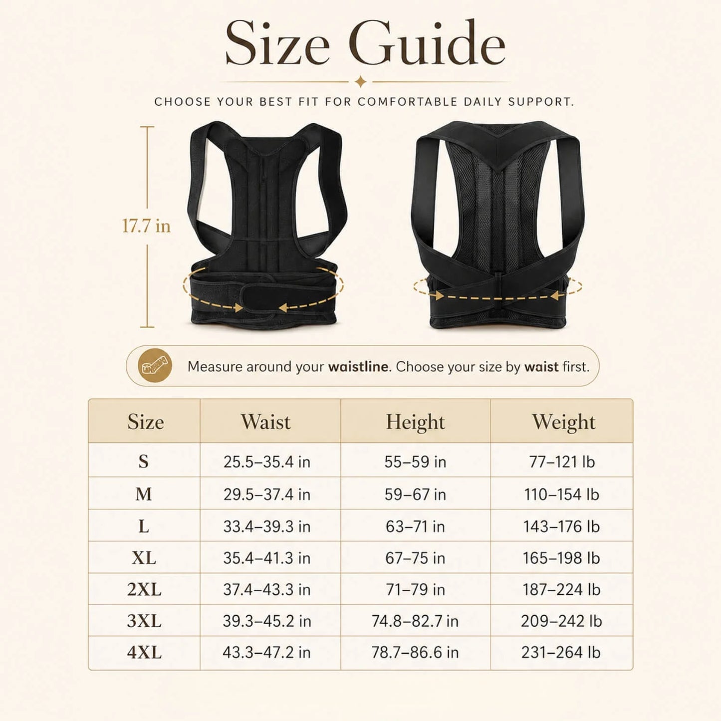 Posture Brace Adjustable Crisscross Straps Breathable Mesh