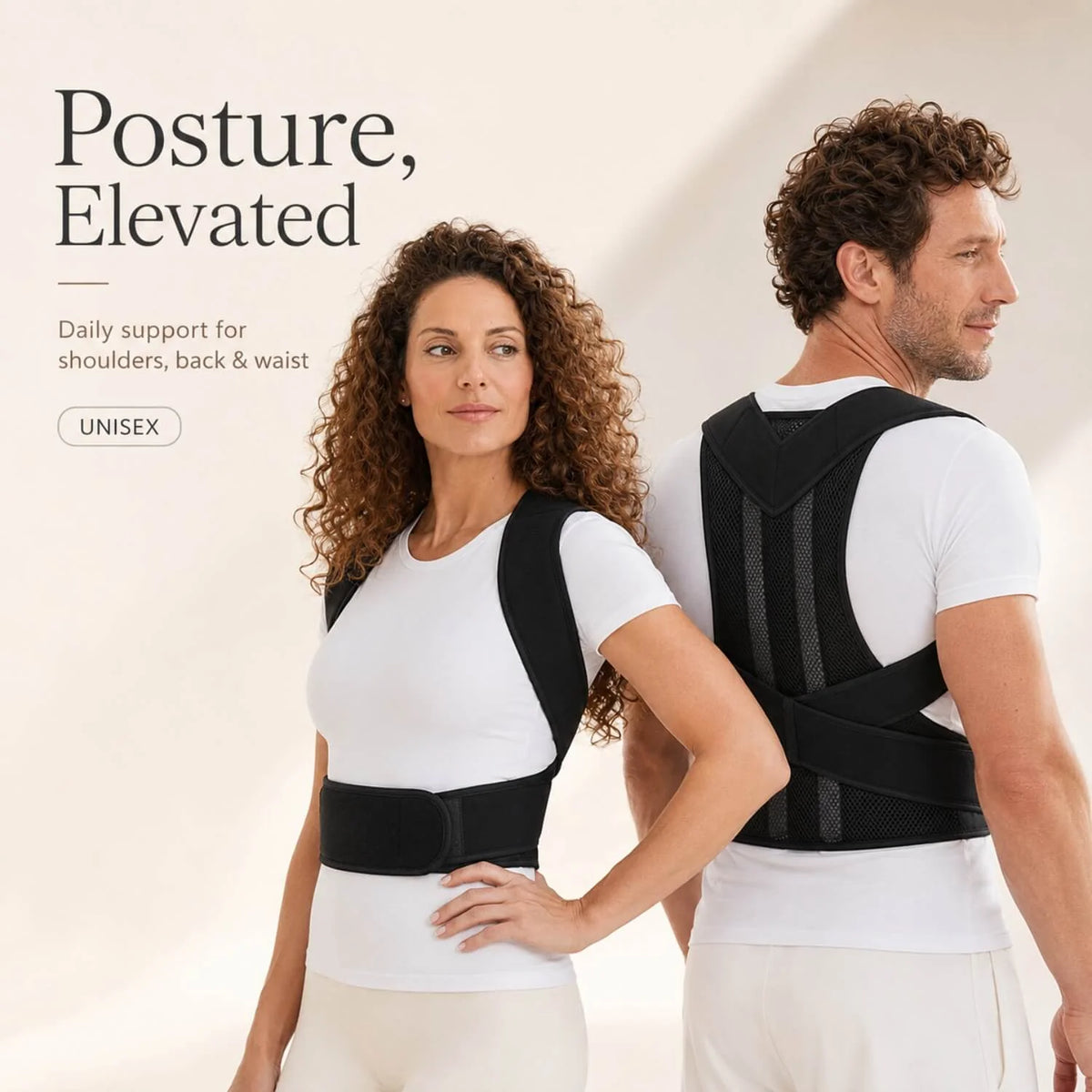 Posture Brace Adjustable Crisscross Straps Breathable Mesh