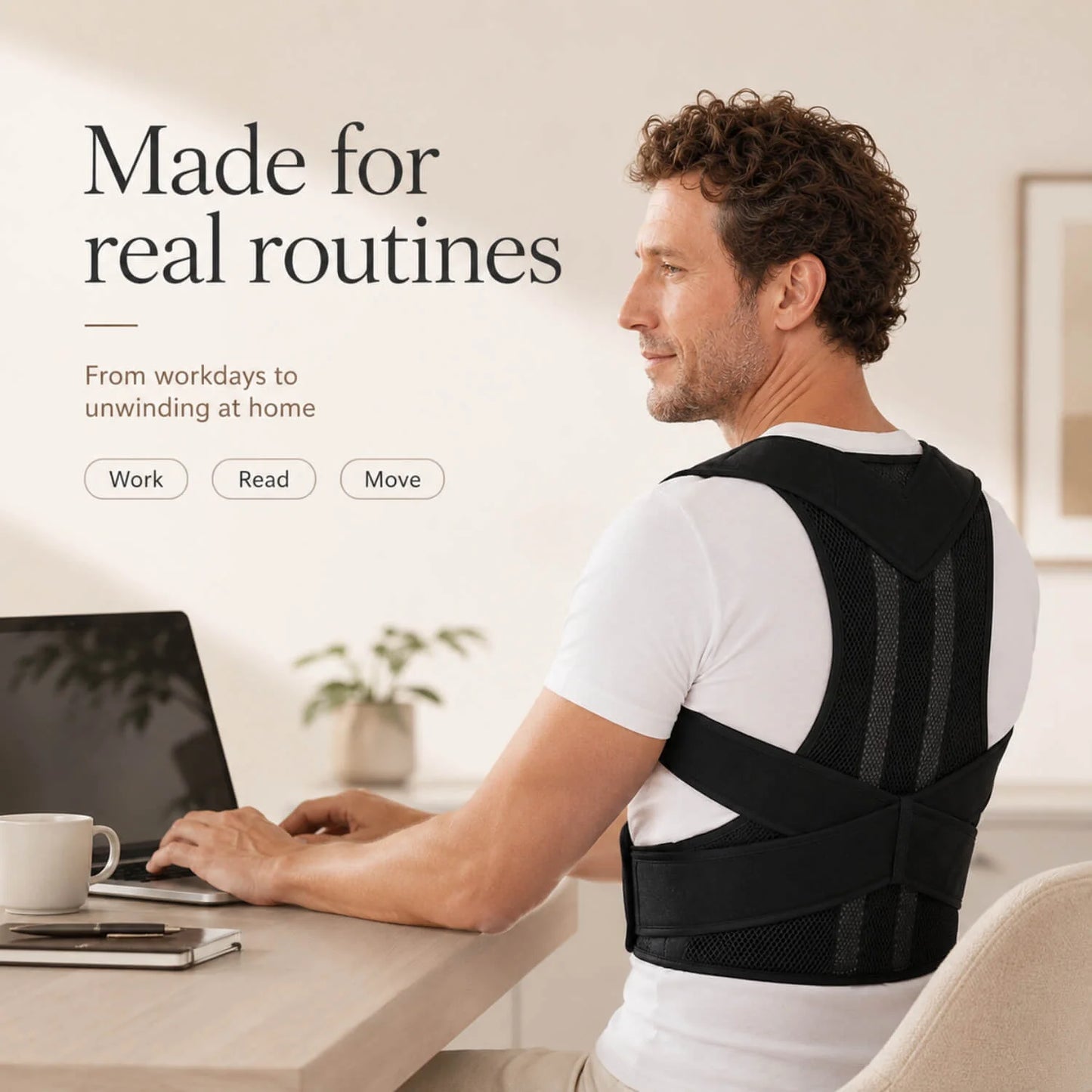 Posture Brace Adjustable Crisscross Straps Breathable Mesh